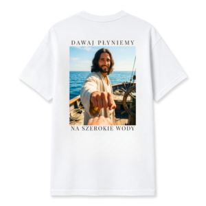 Biały T-shirt z Jezusem inspirujące koszulki dobrej jakości